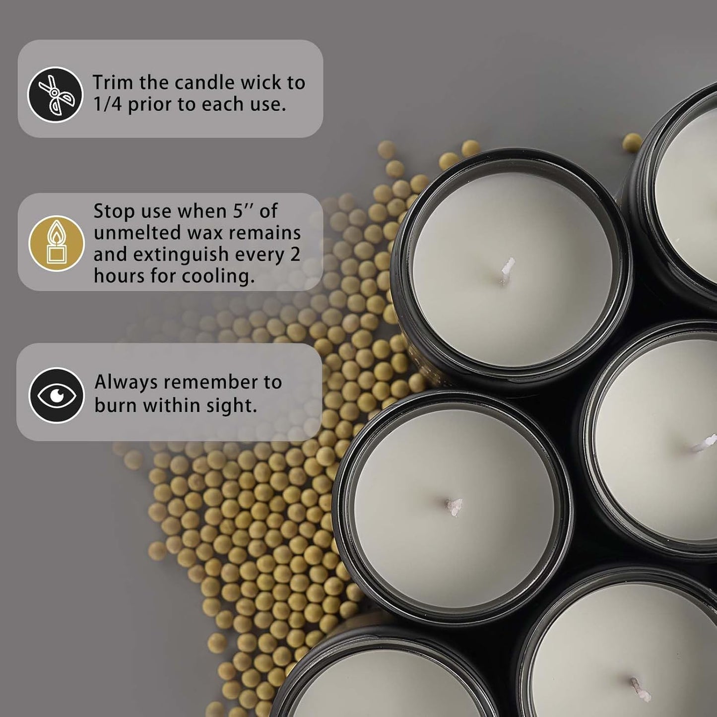 Men’S Scented Candle Set, 4 Pack, Lavender, Leather, Oak, Smoke & Vanilla - Gift