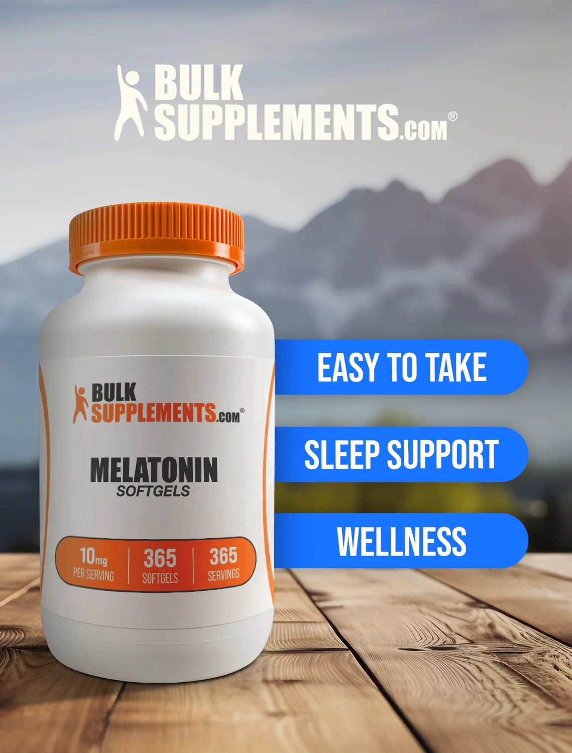 Bulksupplements Melatonin Softgels - Gluten Free, 10Mg per Serving (365 Softgels - 365 Servings)