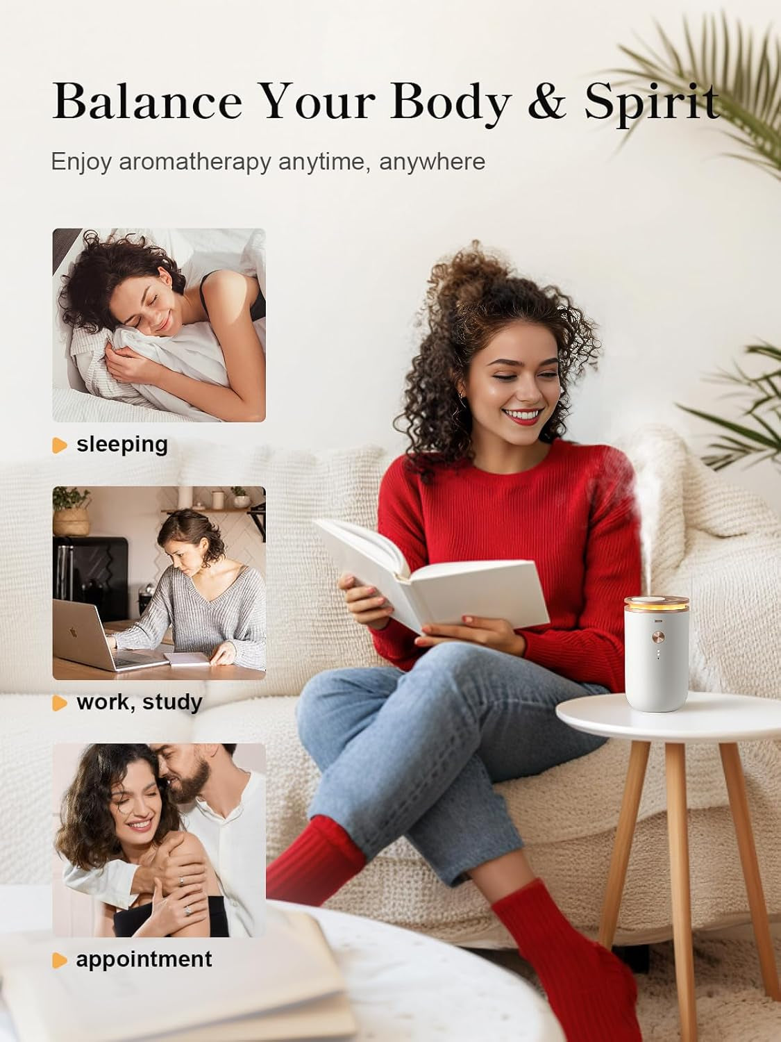 Waterless Diffusers for Home, Ultrasonic Atomization, Quiet Design, 1000 Sq. Ft Coverage, Small Diffuser for Large Space, Auto Off, Essential Oil Diffuer Air Fresheners