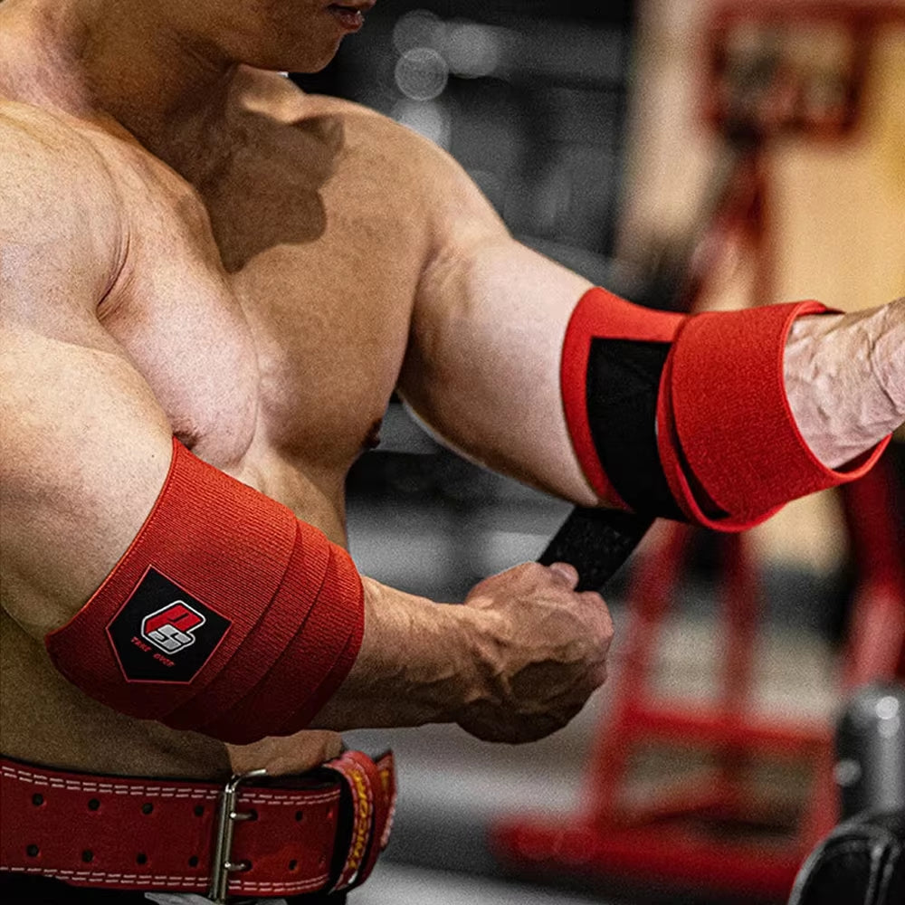 1PC PSIII 150Cm Premium Elbow Pads Wrap Strap Bandage Brace Support Gym Fitness Sport Protecter for Weightlifting Bench Press