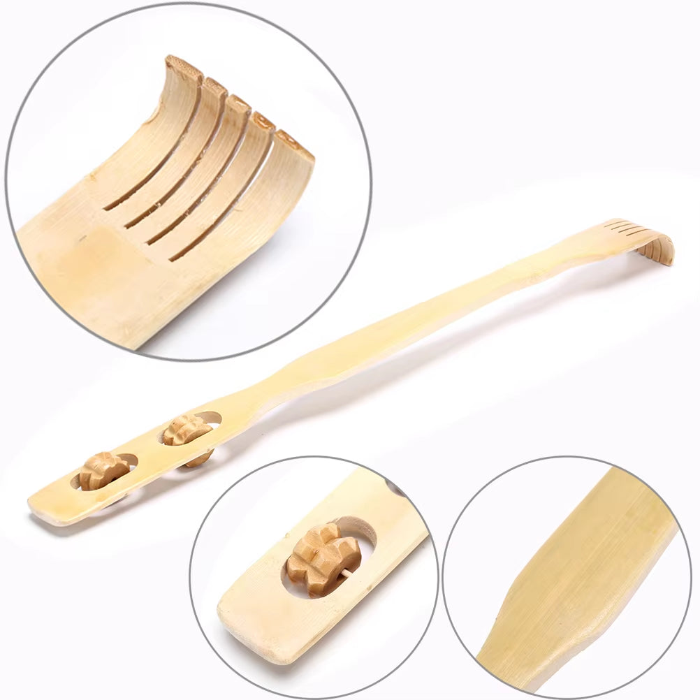 45Cm Bamboo Massager Back Scratcher Wood Body Roller Stick Backscratcher Wooden Back Scratcher