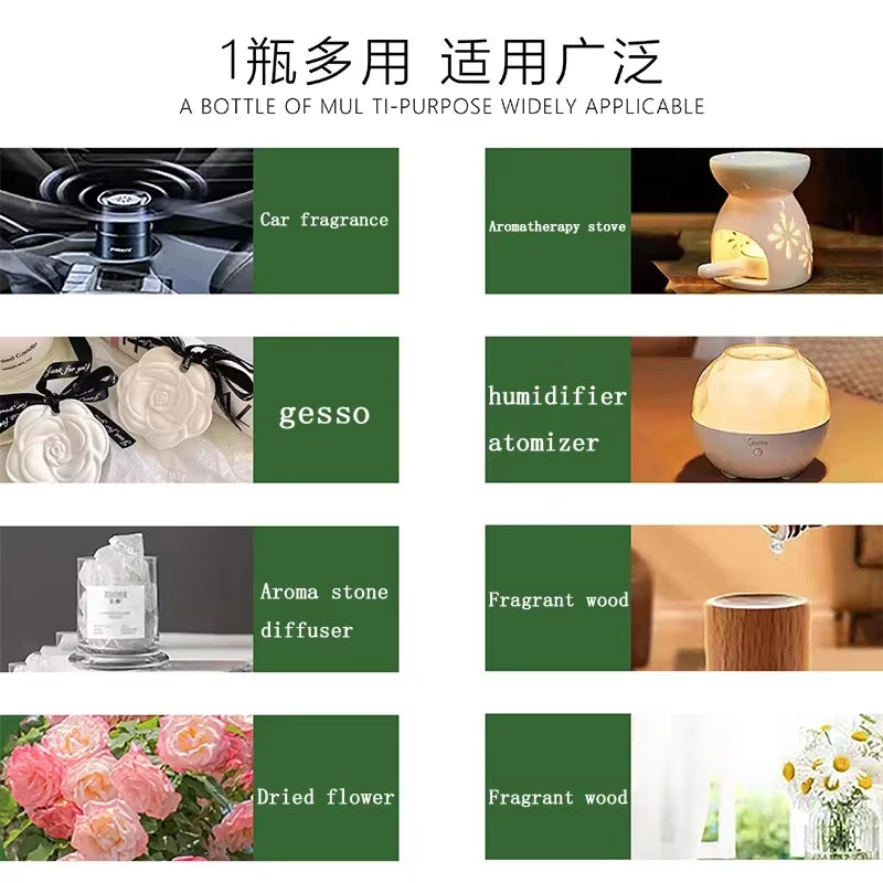 10ML Essential Oil,Diffuser Humidifier Massage Candle Hair Care Bergamot Clove Sandalwood Greentea Fruity Cherry Mango Blueberry