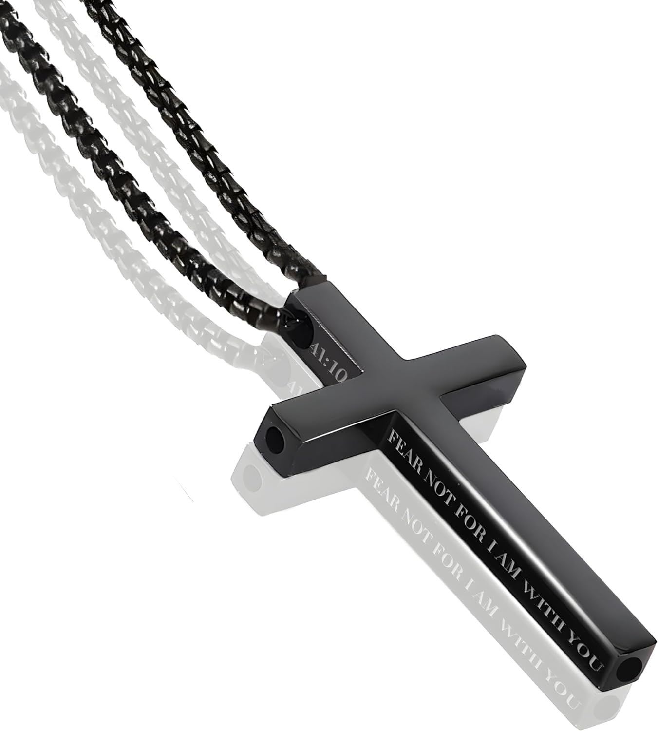 Cross Breathing Necklace for Anxiety Stress Relief, Quit Smoking Tools Breathlace Necklace, Positive Thinking Breathing Necklace, Fum Vaporless Inhaler Meditation Tools Necklace,Black