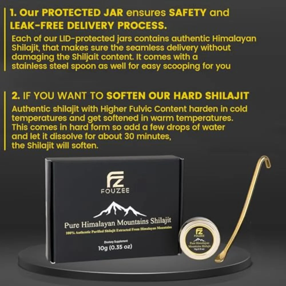 Pure Himalayan Mountains Shilajit - Authentic Hard Consistency, 10 Gram