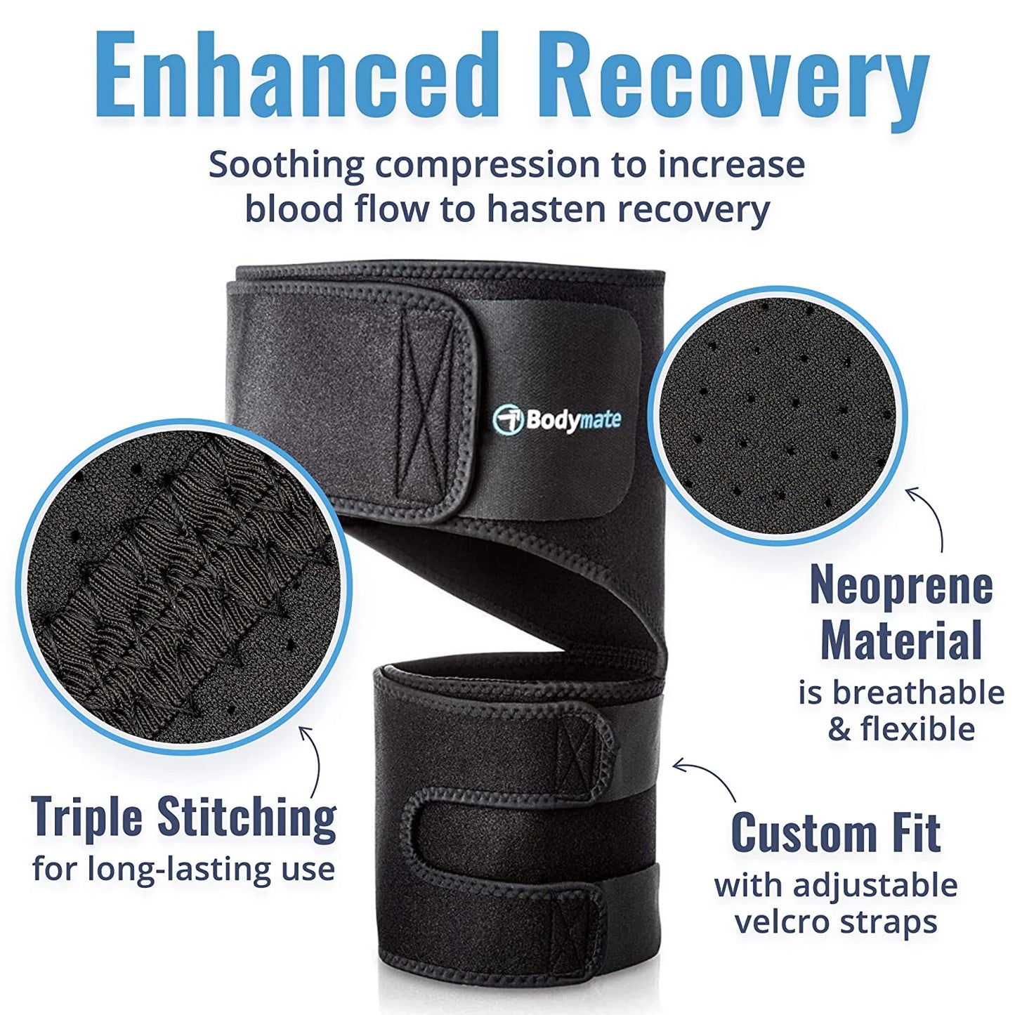 ® Hip Brace for Sciatica Pain Relief | SI Belt/Sacroiliac Belt | Hip Pain| Compression Wrap for Thigh, Hamstring, Joints, Arthritis, Pulled Muscles | for Men, Women (Medium, Hip 32 - 44")