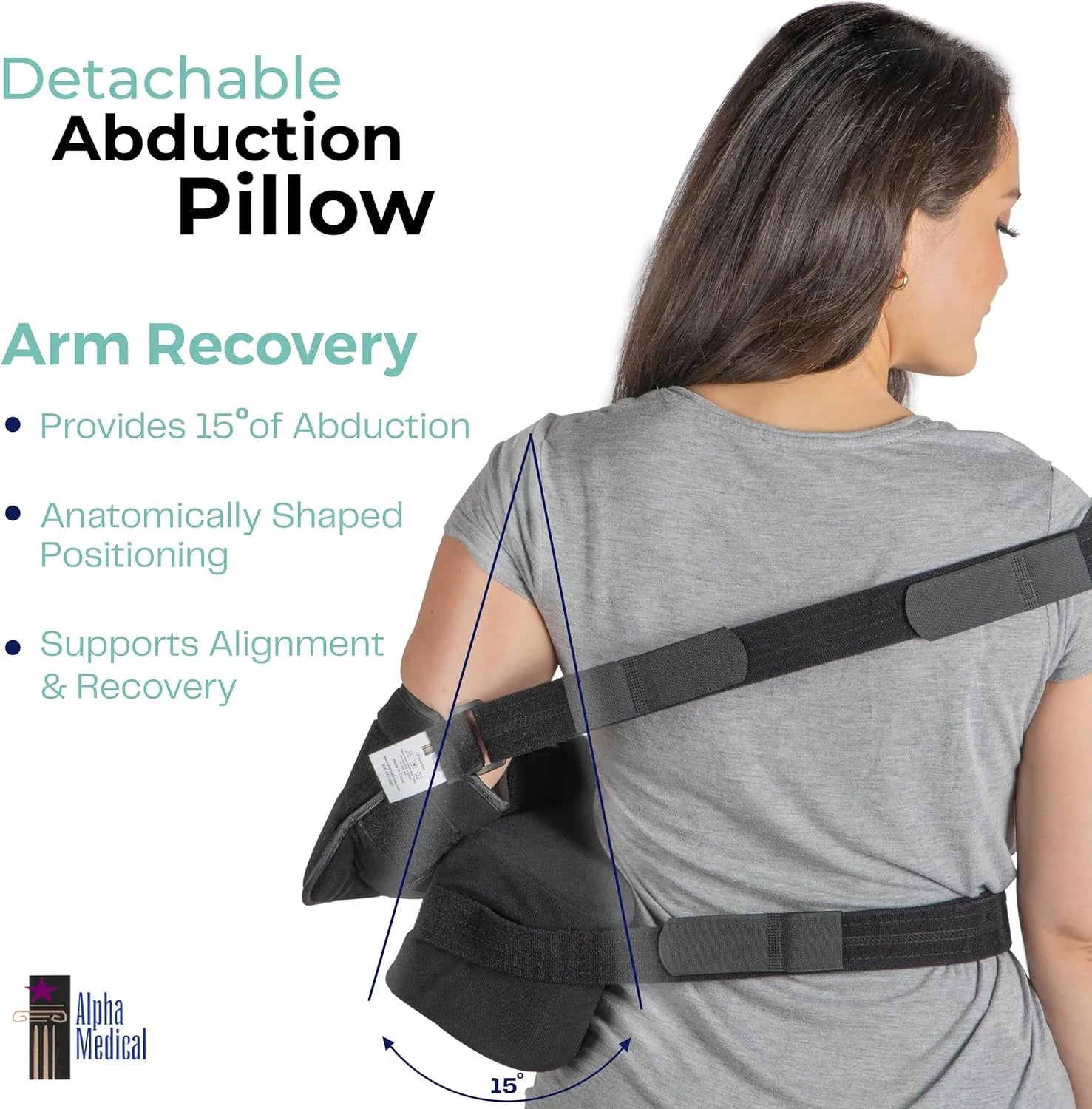 Shoulder Immobilizer W/ Removable Pillow – Rotator Cuff – Sublexion – Shoulder Abduction Sling – Post-Op Shoulder & Arm Brace W/ Exercise Ball. Fits Right or Left Arm. L3660