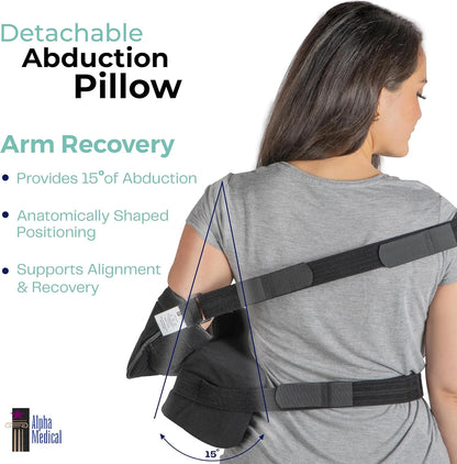 Shoulder Immobilizer W/ Removable Pillow – Rotator Cuff – Sublexion – Shoulder Abduction Sling – Post-Op Shoulder & Arm Brace W/ Exercise Ball. Fits Right or Left Arm. L3660