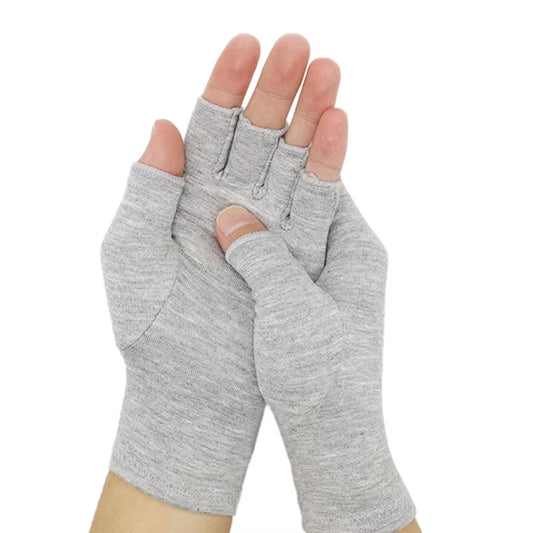 1Pair Premium Bamboo Gloves, Compres Bamboo Arthritis Gloves,Compres Gloves for Women Men,Fingerless Design, Breathable Fabric