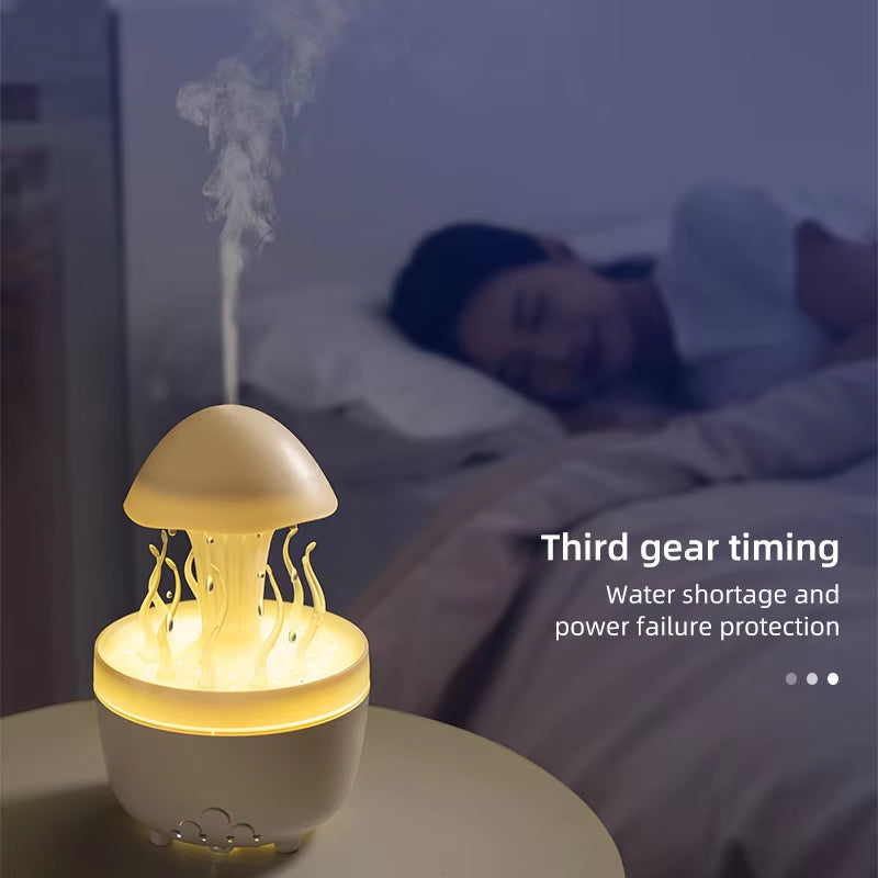 Rotate Raindrop Aromatherapy Machine Simulated Seagrass Air Humidifier Remote Control Color Light Essential Oil Aroma Diffuser