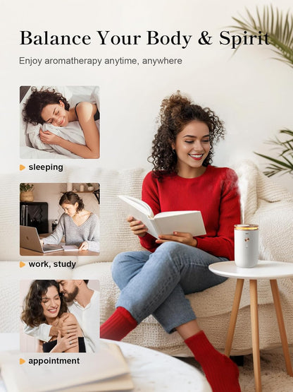 Waterless Diffusers for Home, Ultrasonic Atomization, Quiet Design, 1000 Sq. Ft Coverage, Small Diffuser for Large Space, Auto Off, Essential Oil Diffuer Air Fresheners