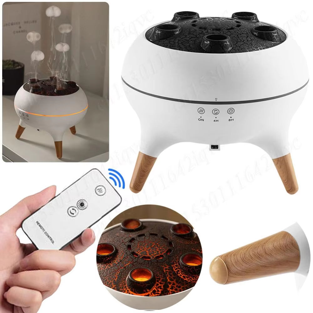 Dynamic Jellyfish Air Humidifier Essential Oil Diffuser with Colorful Night Lights Aromatherapy Diffuser for Home Bedroom Office