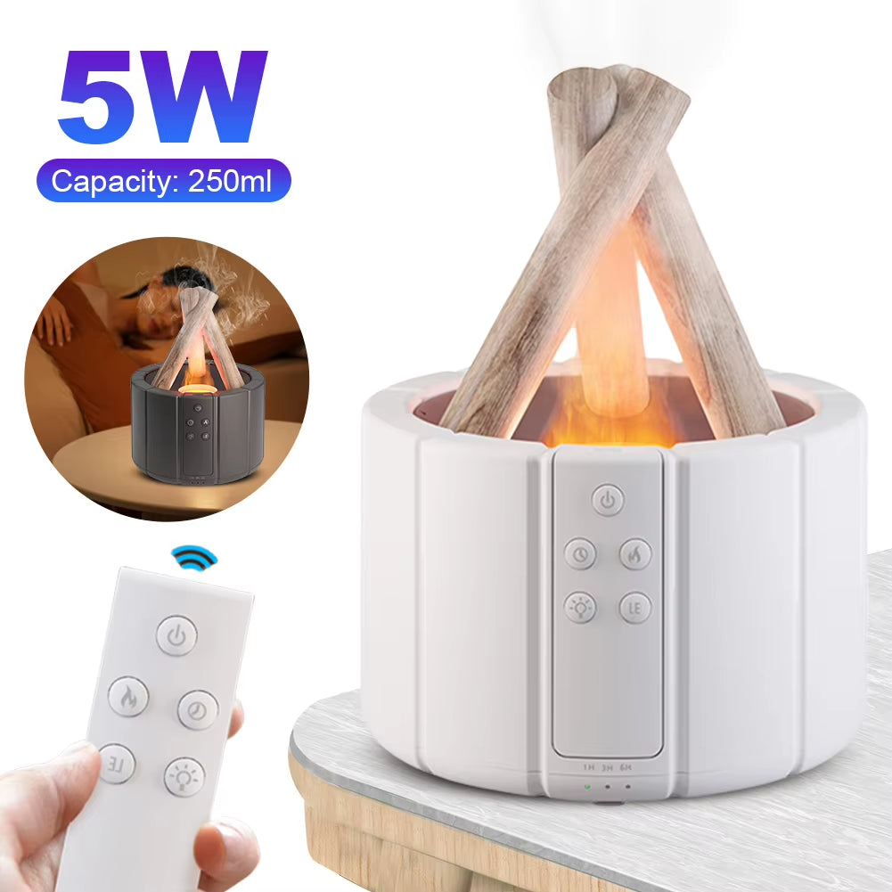 250Ml Bonfire Aromatherapy Essential Oil Diffuser Night Light Ultrasonic Aroma Diffuser with Remote Control Cool Mist Humidifier
