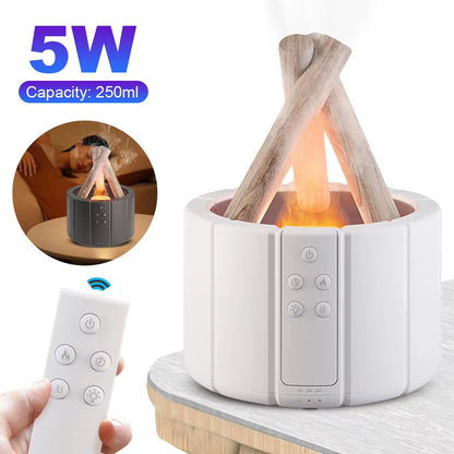 250Ml Bonfire Aromatherapy Essential Oil Diffuser Night Light Ultrasonic Aroma Diffuser with Remote Control Cool Mist Humidifier