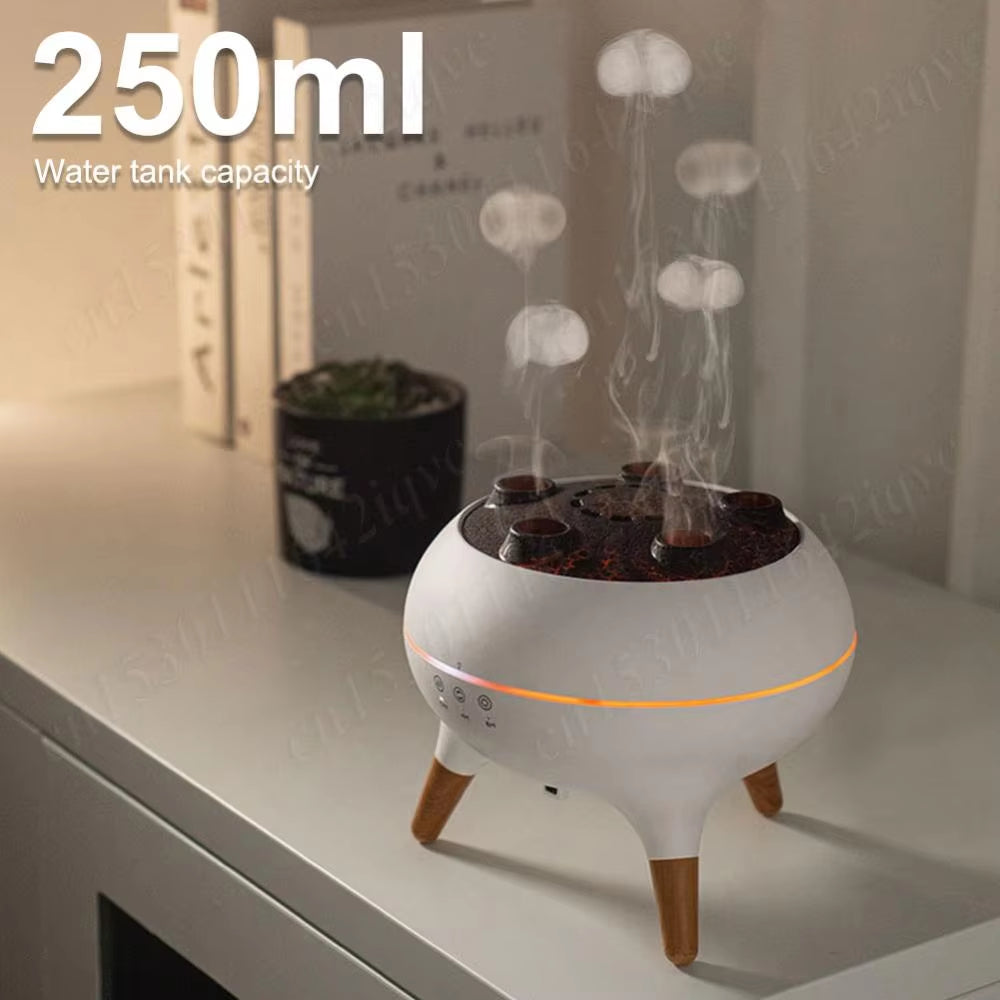 Dynamic Jellyfish Air Humidifier Essential Oil Diffuser with Colorful Night Lights Aromatherapy Diffuser for Home Bedroom Office