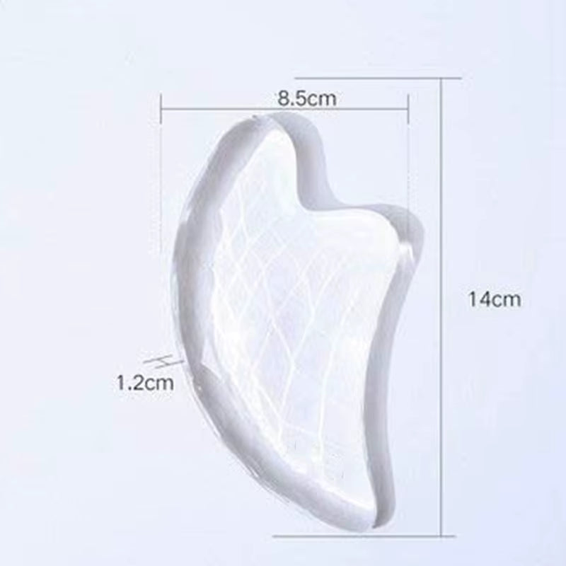 Crystal Gua Sha Scraping Massage Tool Large Guasha Board Edge Facial Massage Tools for Edge 3.3 X 5.5 Inch with Velvet Pouch