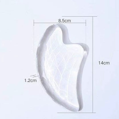 Crystal Gua Sha Scraping Massage Tool Large Guasha Board Edge Facial Massage Tools for Edge 3.3 X 5.5 Inch with Velvet Pouch