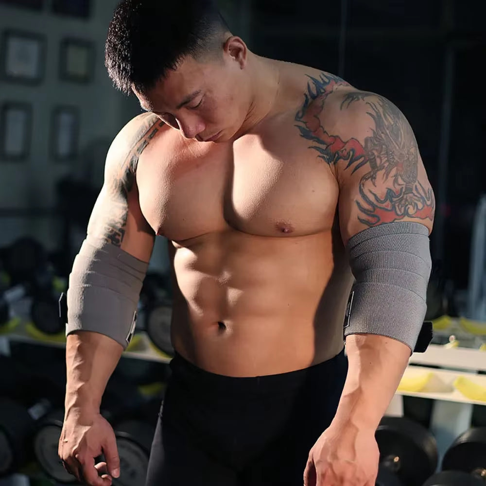 1PC PSIII 150Cm Premium Elbow Pads Wrap Strap Bandage Brace Support Gym Fitness Sport Protecter for Weightlifting Bench Press