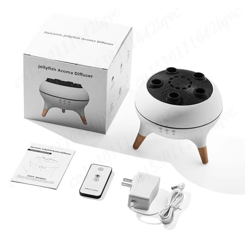 Dynamic Jellyfish Air Humidifier Essential Oil Diffuser with Colorful Night Lights Aromatherapy Diffuser for Home Bedroom Office
