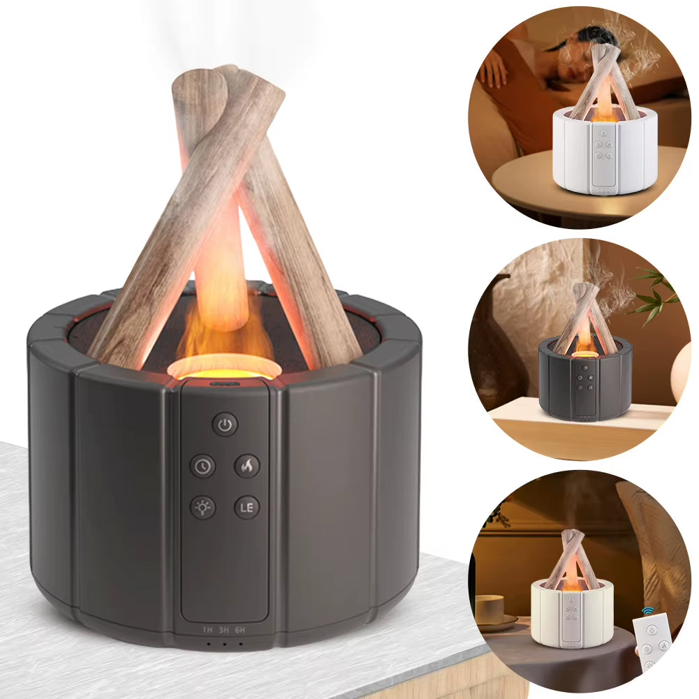 250Ml Bonfire Aromatherapy Essential Oil Diffuser Night Light Ultrasonic Aroma Diffuser with Remote Control Cool Mist Humidifier