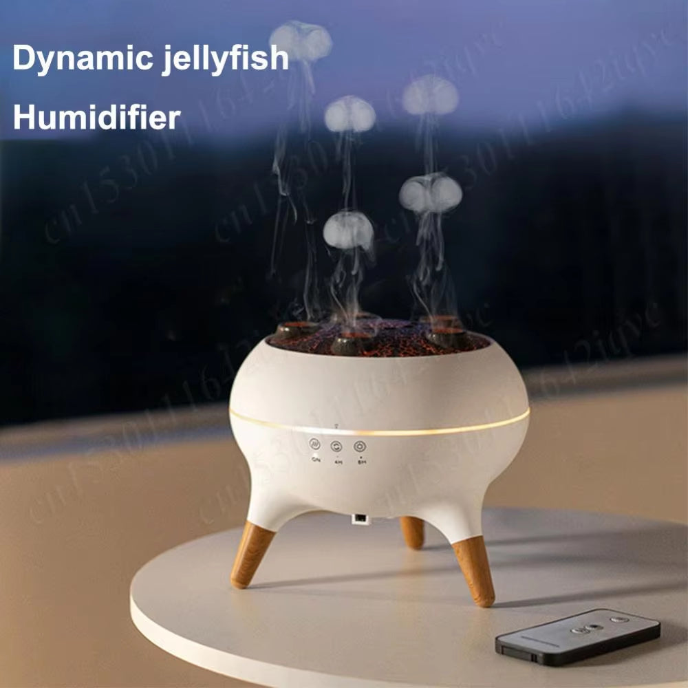 Dynamic Jellyfish Air Humidifier Essential Oil Diffuser with Colorful Night Lights Aromatherapy Diffuser for Home Bedroom Office